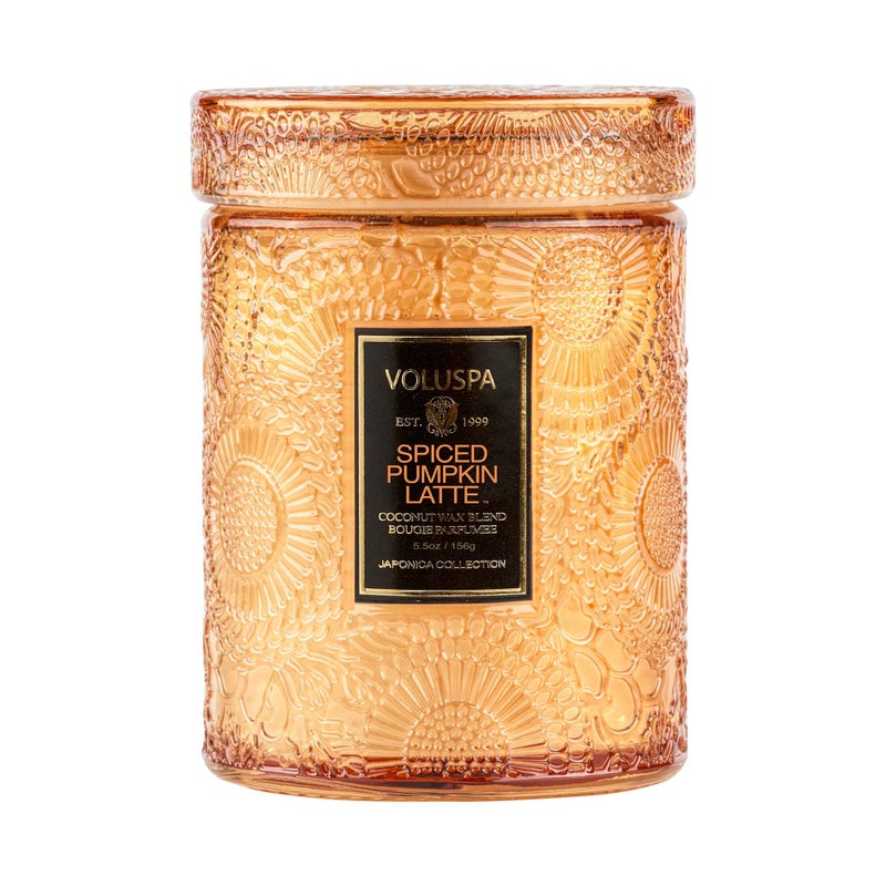 Voluspa Spiced Pumpkin Latte, Small Candle Jar, 5.5 Ounce,50 Hour Burn Time,All Natural Wicks & Coconut Wax for Clean Burning,Vegan,Poured in the USA - Image 1